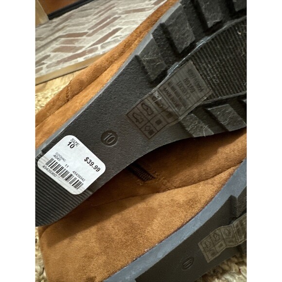 Pierre Dumas Boots Womens Size 10 Suede Tan Ankle Zip Wedge Booties - Picture 11 of 11